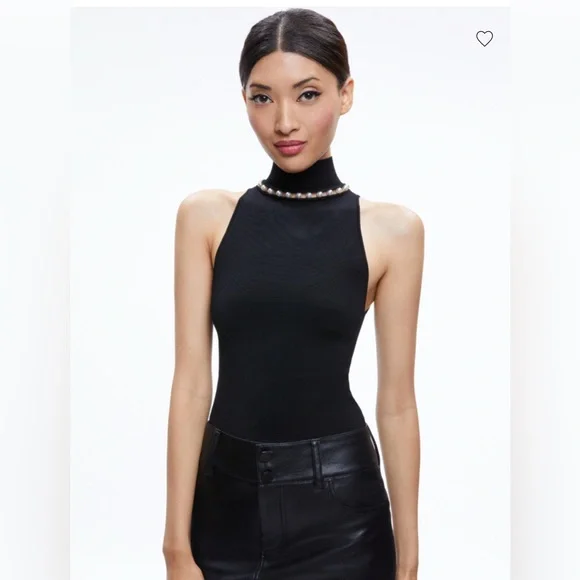 Alice + Olivia Annalee Faux Pearl Embellished Sleeveless Top
SZ XL bodycon fit - Picture 6 of 13